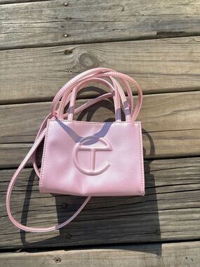 Telfar Pink Mini Tote with Embossed Logo